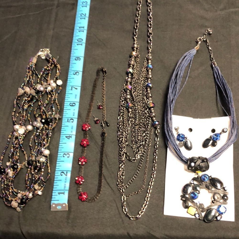 Lot of 4 necklaces and two matching earrings